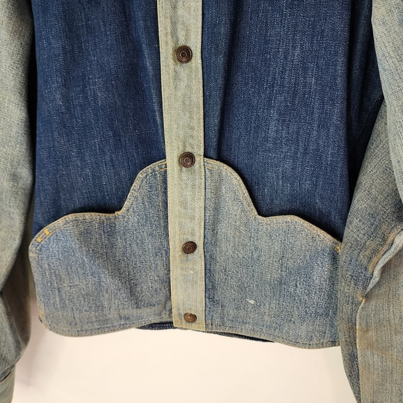 Antonio Guiseppe 70s Rare custom one of a kind denim & leather jacket - Picture 4 of 16
